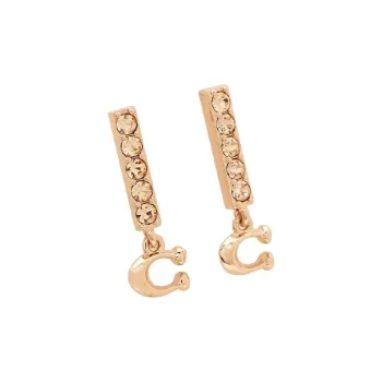 COACH 925 Sterling Silver Stud Earrings Women's Rose Gold/Silver