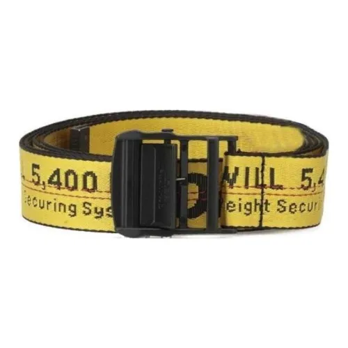 OFF-WHITE Letter Print Decoration Belt Women's Yellow Width 3.5CM