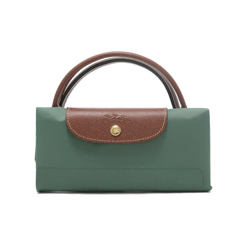 LONGCHAMP Fabric Travel Bag Dumpling Bag Handbag Large Size Women's Sage Green-4