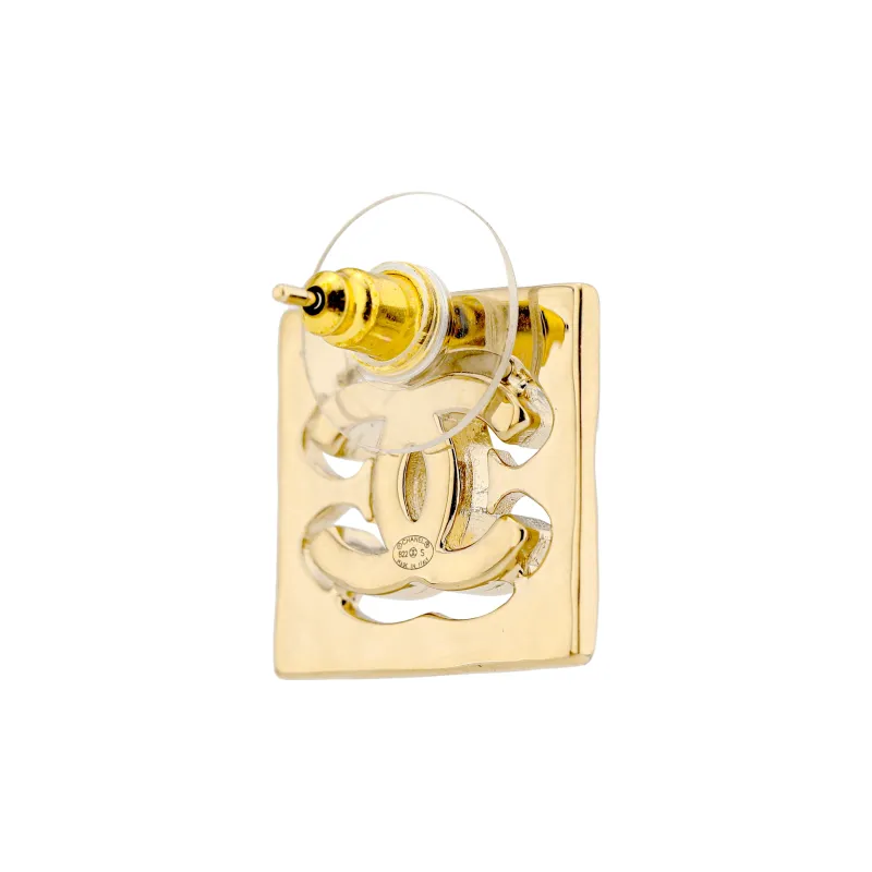 CHANEL Stud Earrings Women's Gold-2