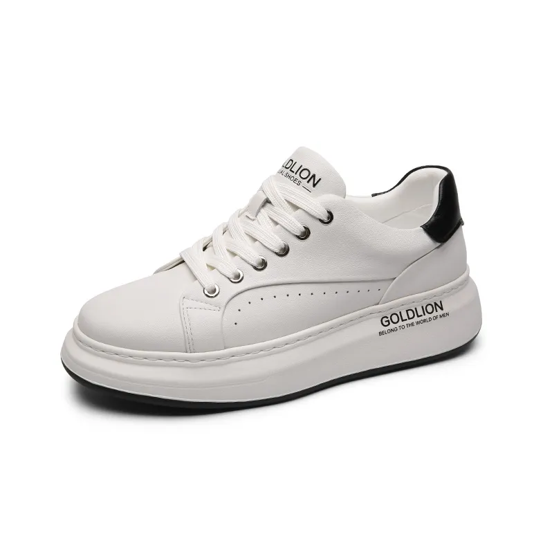 GOLDLION Cushioning Wear Resistant Low Top Skateboard Shoes Men's Ecru-1