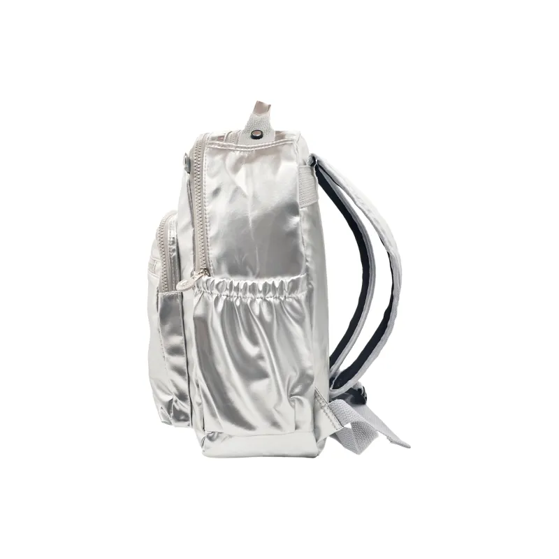 UNITE STAR Nylon Laptop Bag Backpack Medium Size Silver/Black-2