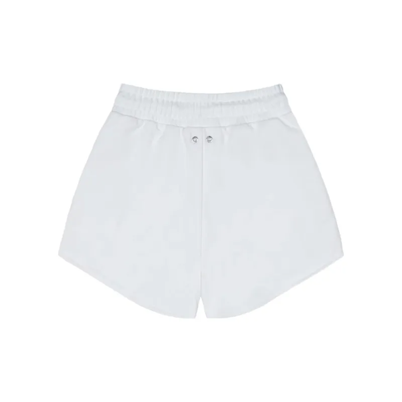TEAM WANG Logo print Cotton Track Shorts-3