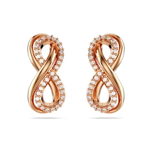 Swarovski Cubic Zirconia Rose Gold Tone Plated Stud Earrings Women's Rose Gold