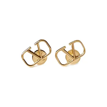 Valentino Metal Stud Earrings Women's Gold