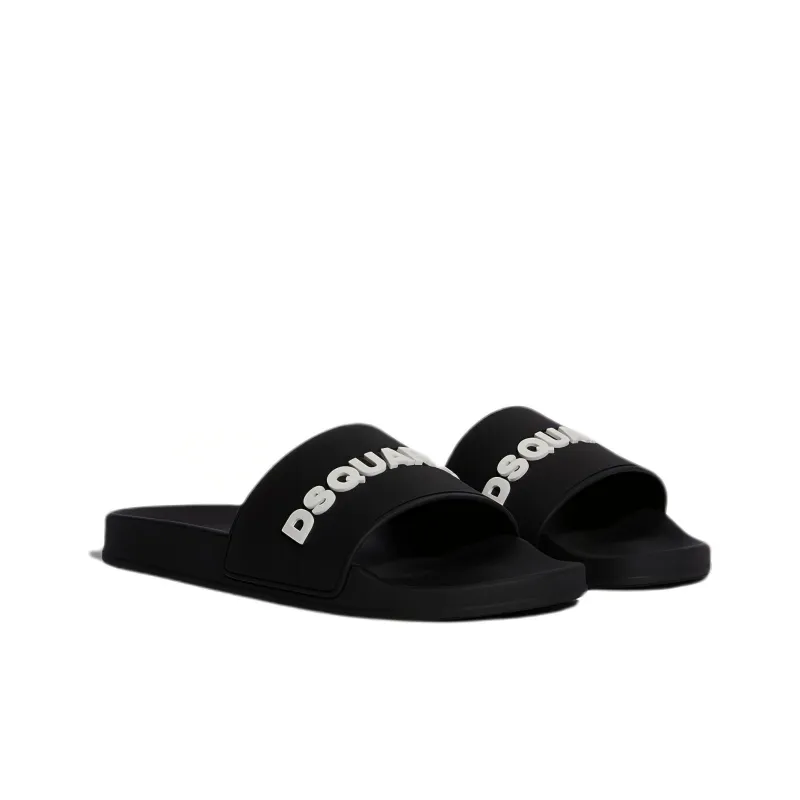 DSQUARED 2 Logo Embossed Slip On Slides-2