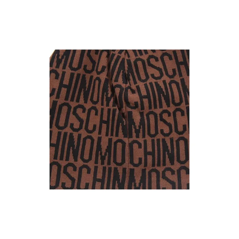MOSCHINO Wool Viscose Beanies Unisex Brown-2