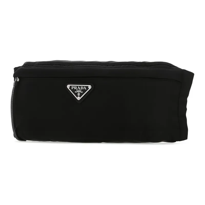 PRADA Nylon Fabric Fanny Pack Women's Black-1