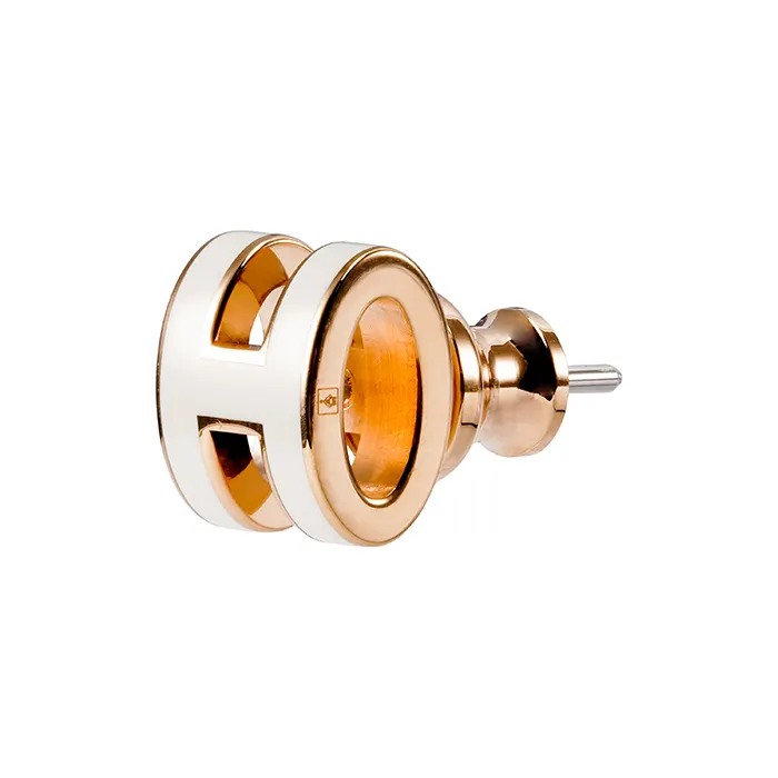 HERMES Earrings Pop H Mini Blanc-1