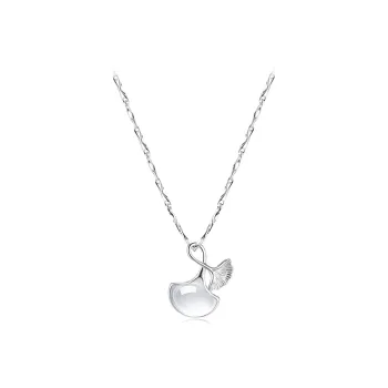Muyan Colored Glaze Ginkgo Pendant Necklace Women's