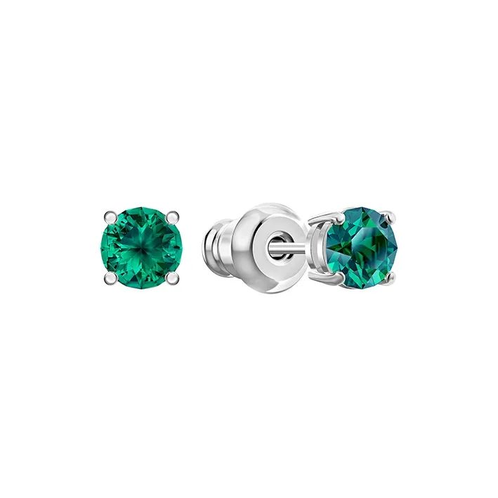 Swarovski Attract Rhodium Plated Stud Earrings Women's-1