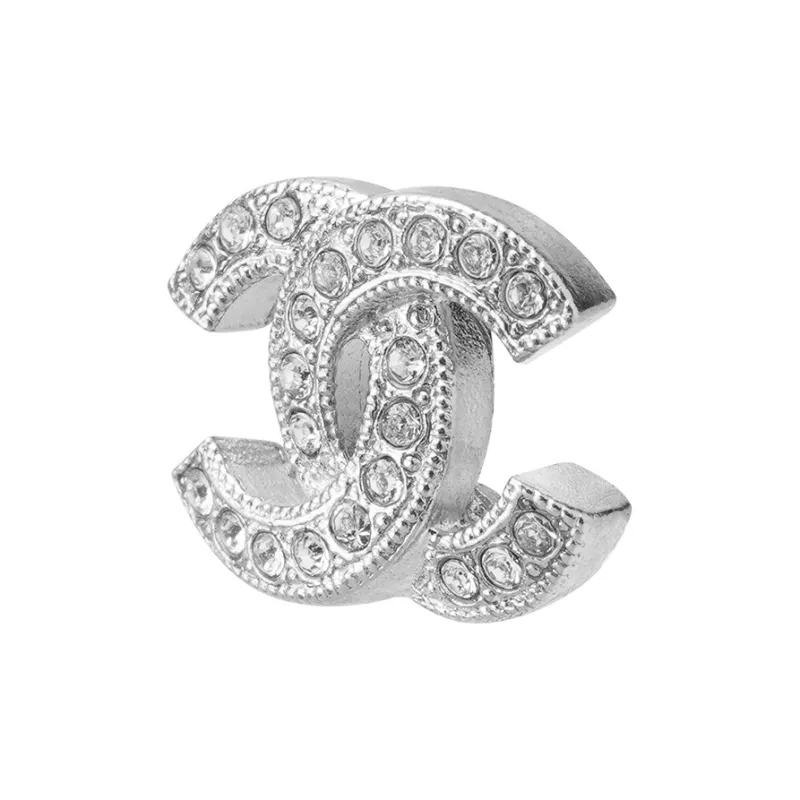 CHANEL Metal Stud Earrings Women's Silver-1