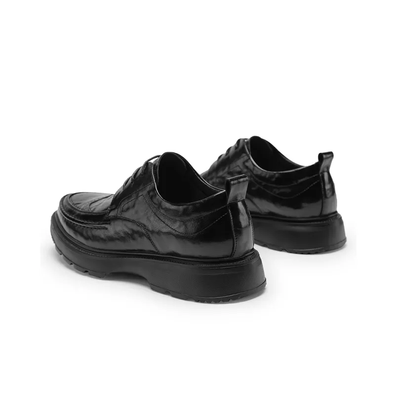 G.N.SHIJIA Dress Shoes Men Low Top Black/Brown-4