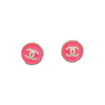 CHANEL Stud Earrings Women's Pink