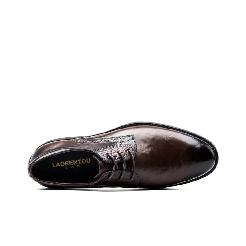 LAORENTOU Dress Shoes Men Low Top Black/Brown-10
