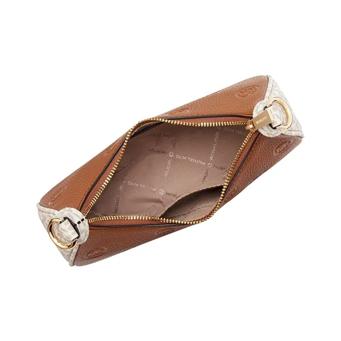 MICHAEL KORS Patchwork Leather Shoulder Bag, Portable Crossbody Shoulder Bag Medium Size Women's Pink/Gray/Brown-10