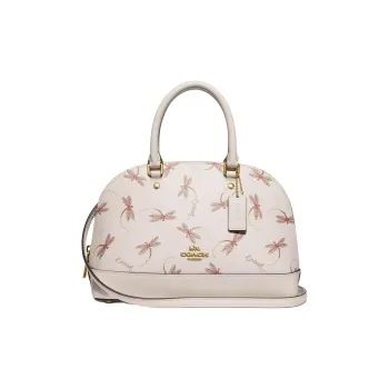 COACH Sierra Coated Canvas With Smooth Leather Shoulder Bag Crossbody Bag Handbag Mini Women's Gold/Pink