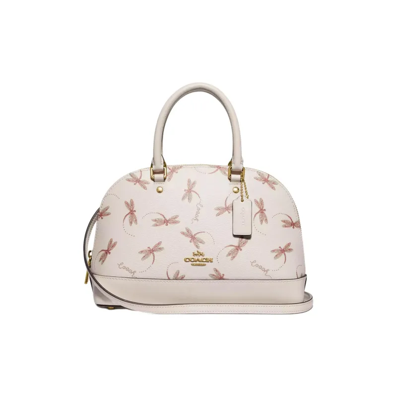 COACH Sierra Coated Canvas With Smooth Leather Shoulder Bag Crossbody Bag Handbag Mini Women's Gold/Pink-0