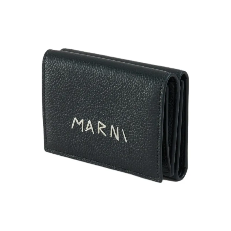 MARNI Leather With Polyester Wallet Men's Black-1