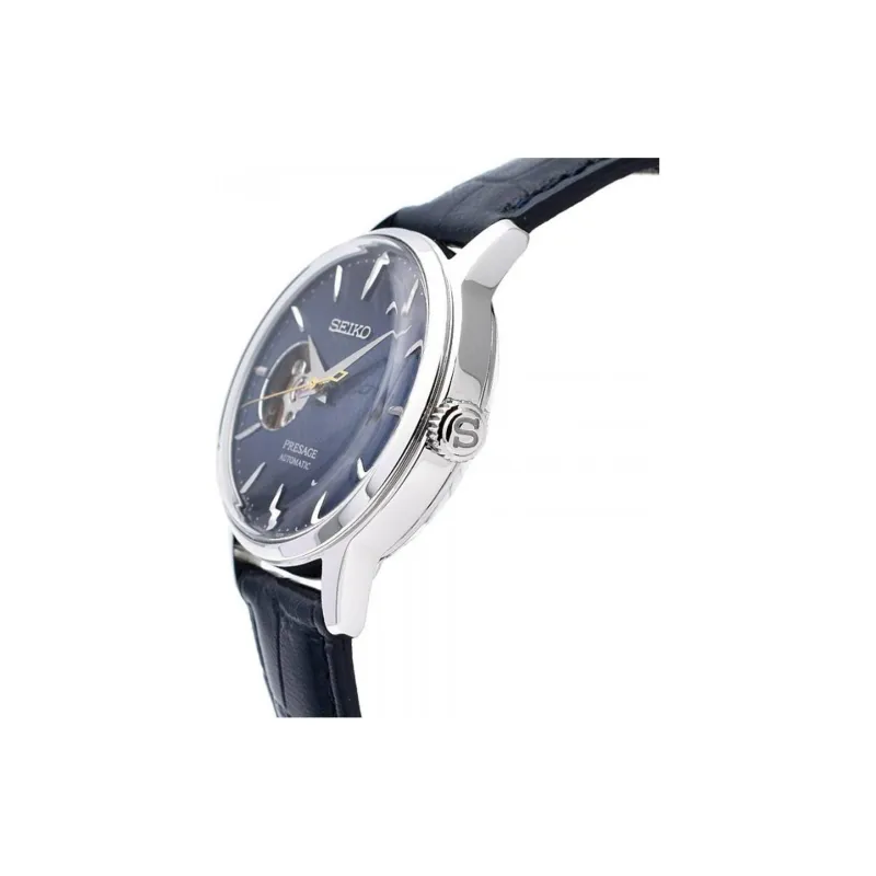 SEIKO Mechanical Movement Genuine Leather Strap Watch Women's Watch Blue Dial SSA785J1-1