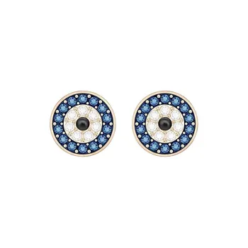 Swarovski Faux Crystal Stone Stud Earrings Women's Blue