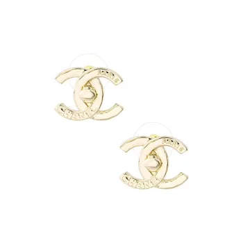 CHANEL Stud Earrings Women's Gold