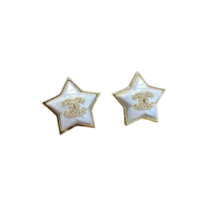 CHANEL CC Stud Earrings Women's-1