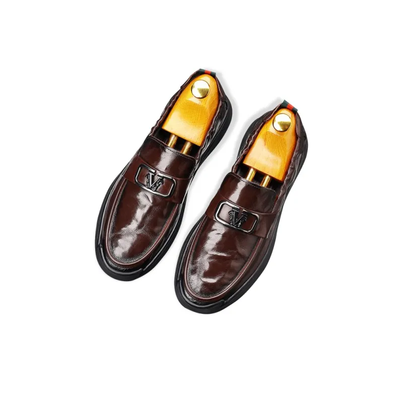 GZZ Dress Shoes Men Low Top Black-7