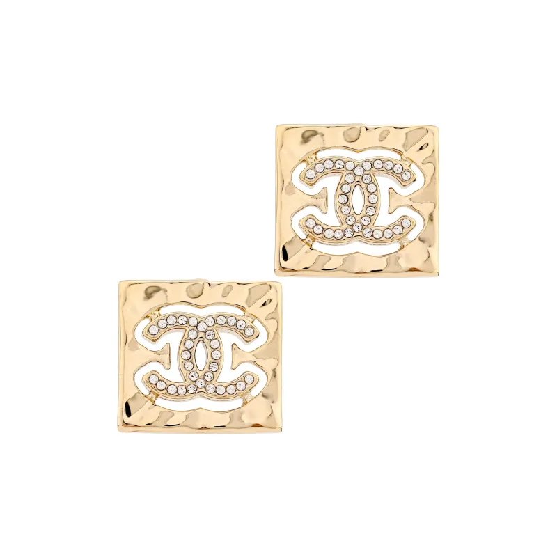CHANEL Stud Earrings Women's Gold-1