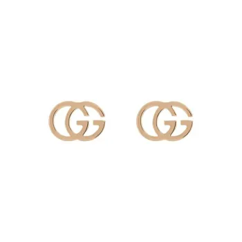 GUCCI 18kt Rose Gold Gg Running Earrings