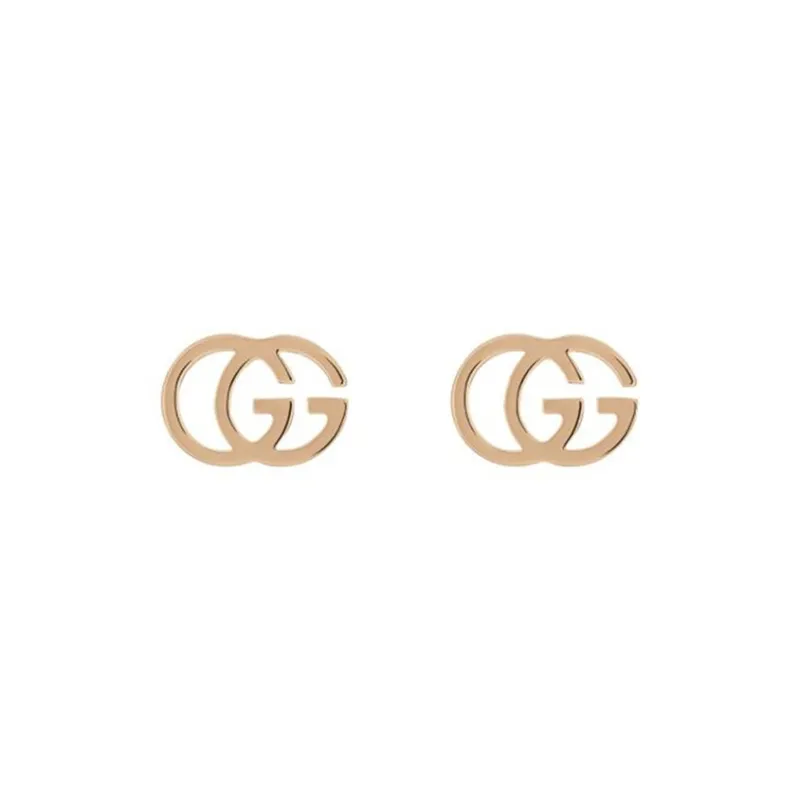 GUCCI 18kt Rose Gold Gg Running Earrings-0