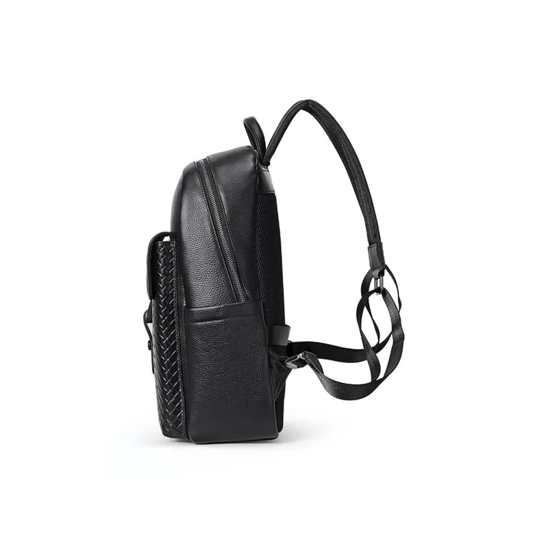 Playboy Cow Leather Backpack Men's Black-2