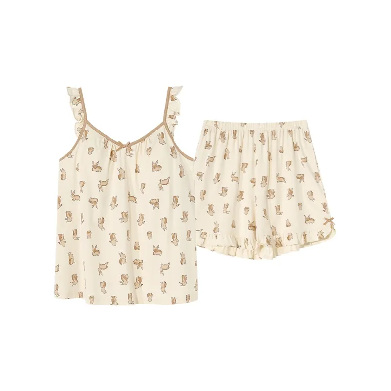 Cotton Has A Home Pajama Set Women's Milk White-0