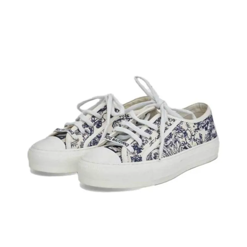 DIOR Walk'n'Dior Platform Shoes Low Top Stylish Skateboarding Shoes Women's Blue-2