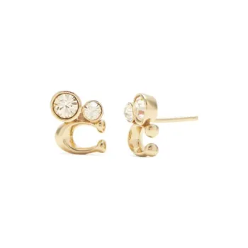 COACH Alloy Stud Earrings Women's Gold
