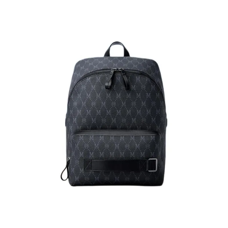 FION Artificial Leather Backpack Regular Men's Black-5