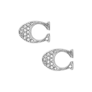COACH Alloy Stud Earrings Women's Silver