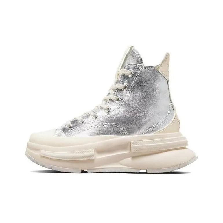 Converse Run Star Legacy CX Abrasion Resistant Height Increasing High Top Canvas Shoes Women's Silver White-0