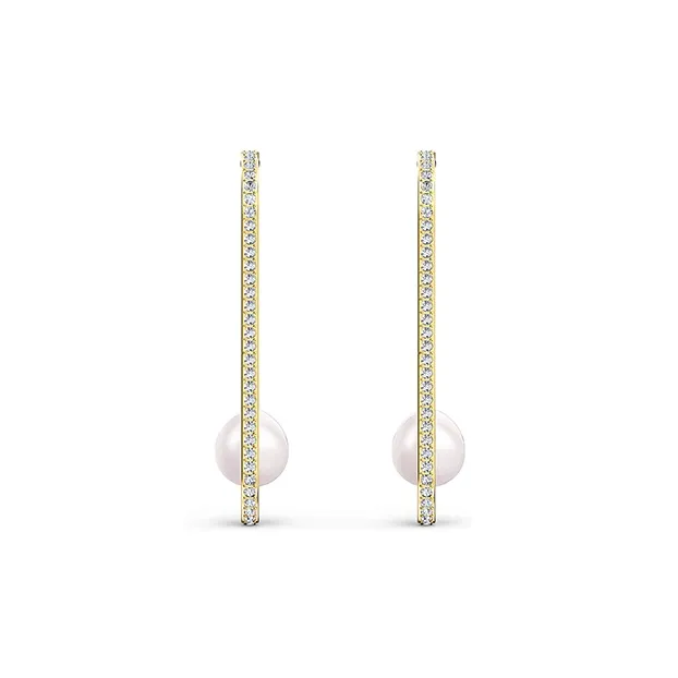 Swarovski Stud Earrings Women's Gold-1