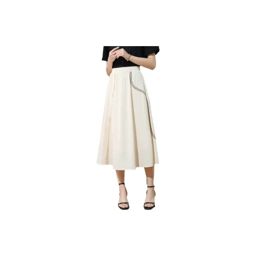 SMEN Casual Long Skirts Women's Apricot