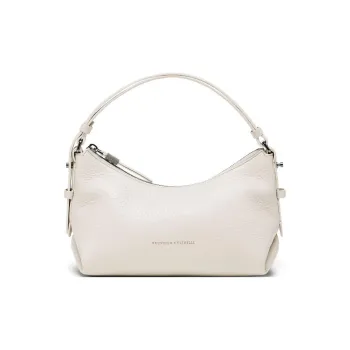 Brunello Cucinelli Leather Handbag, Shoulder Bag Women's Light Beige