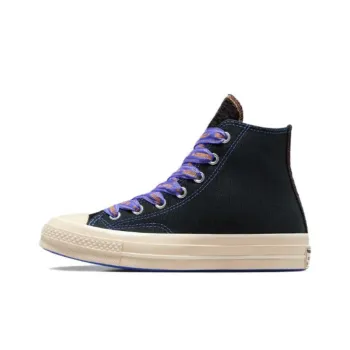 Chuck 70 Converse High 'Ribbon Laces Black Blue Flame'
