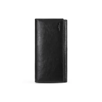 DOSRFINI Top Grain Vegetable Tanned Leather Soft Leather Money Clip Regular Men's Black
