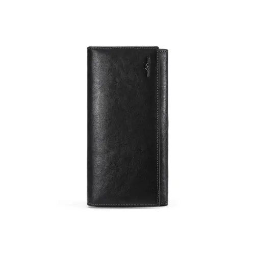 DOSRFINI Top Grain Vegetable Tanned Leather Soft Leather Money Clip Regular Men's Black