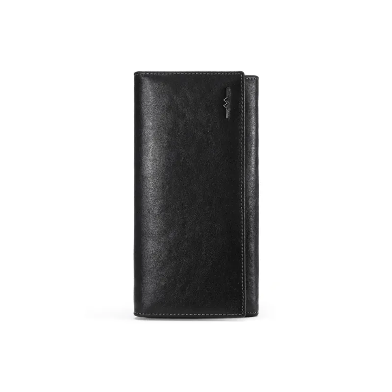 DOSRFINI Top Grain Vegetable Tanned Leather Soft Leather Money Clip Regular Men's Black-0