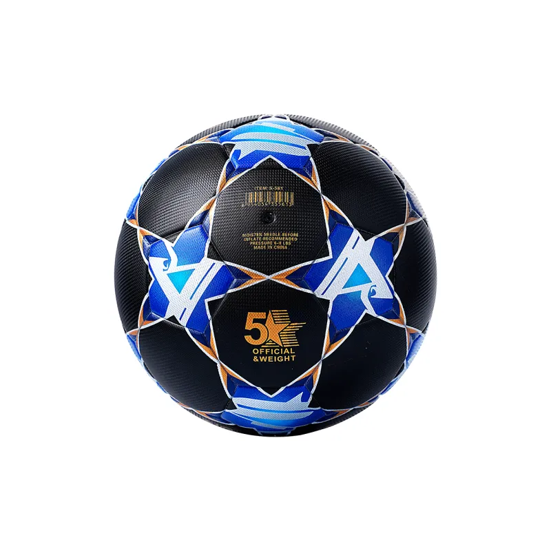 WADE x YBAKING Size 5 Ball Soccer TPU Seamless Thermal bonding Unisex Black White-2