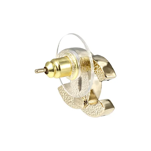 CHANEL Pearl Rhinestone Stud Earrings Women's Silver-5