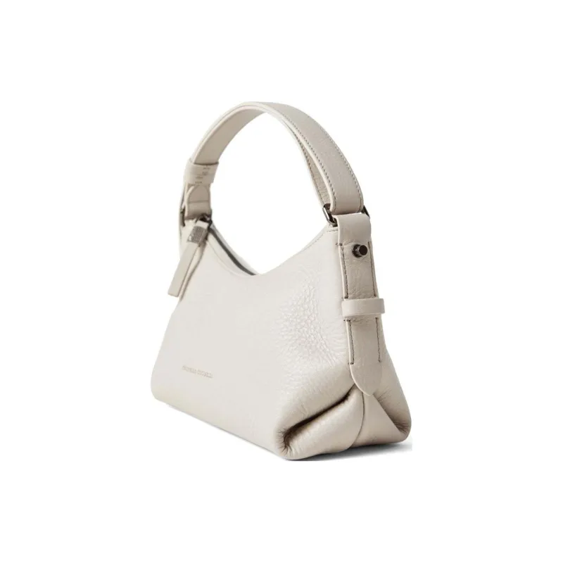 Brunello Cucinelli Leather Handbag, Shoulder Bag Women's Light Beige-2