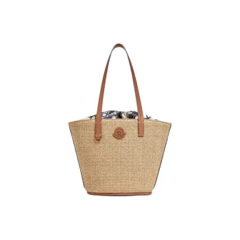 Moncler Raffia Handbag Trumpets Women's Beige