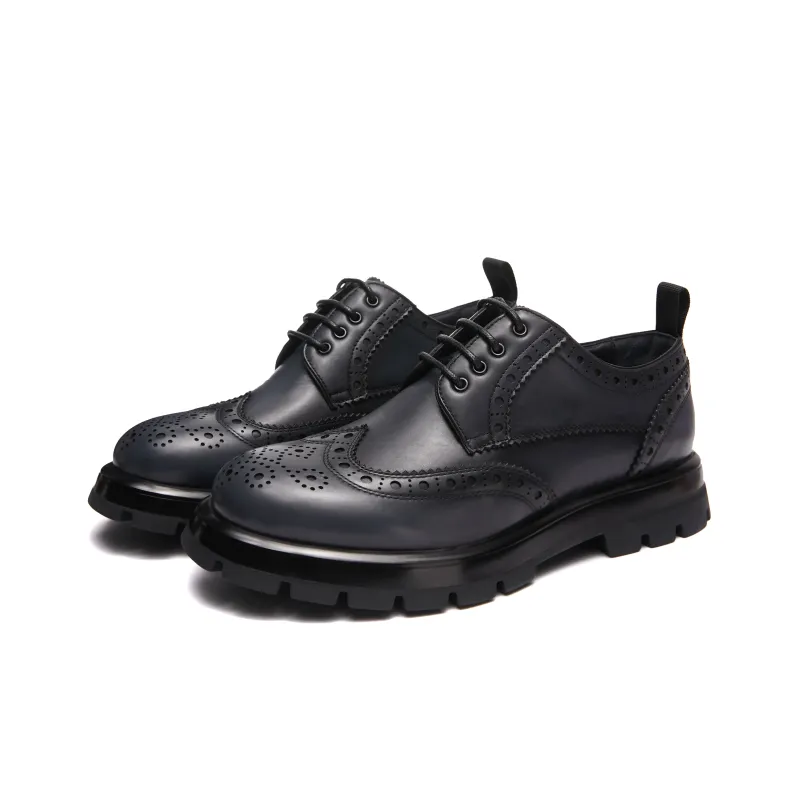 CTCY Dress Shoes Men Low Top Black/Blue-6